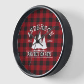 Horloge Cabine Nom de famille Red Buffalo Plaid Black Fram (Angle)