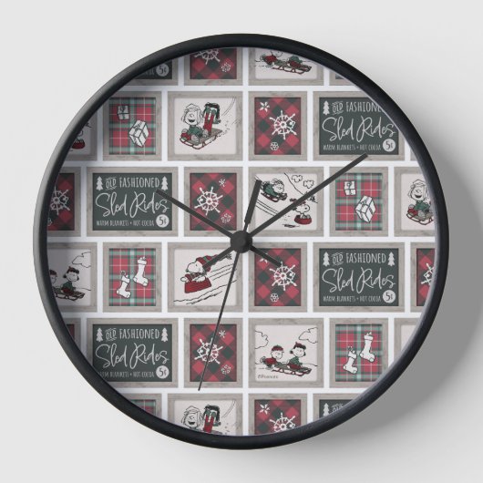 Horloge cacahuètes | Ancien Motif de traîneau (Recto)