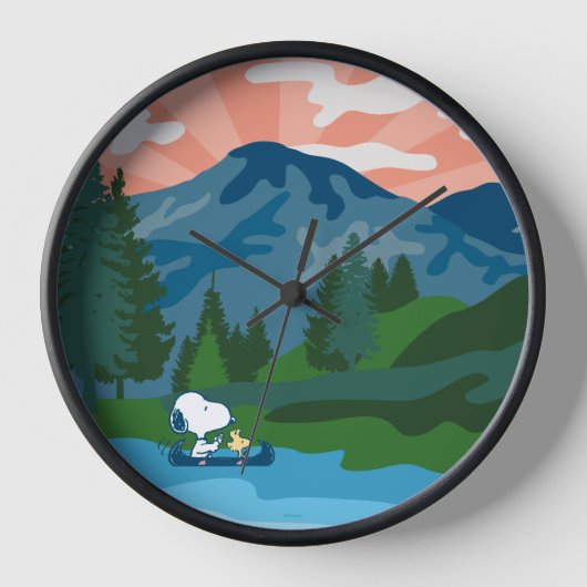 Horloge cacahuètes | Canoë Snoopy & Woodstock (Recto)