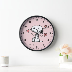 Horloge cacahuètes   Coeurs de snoopy