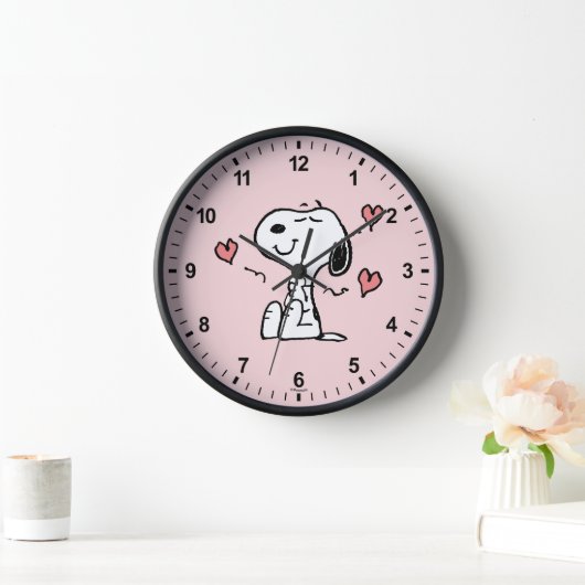 Horloge cacahuètes | Coeurs de snoopy (Maison)