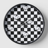 Horloge cacahuètes | Drapeau À damiers Snoopy (Recto)