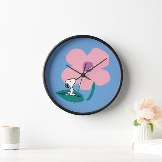Horloge cacahuètes | Illustration Nature Rose Flower (Maison)
