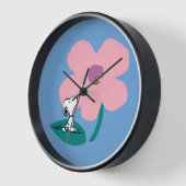 Horloge cacahuètes | Illustration Nature Rose Flower (Angle)