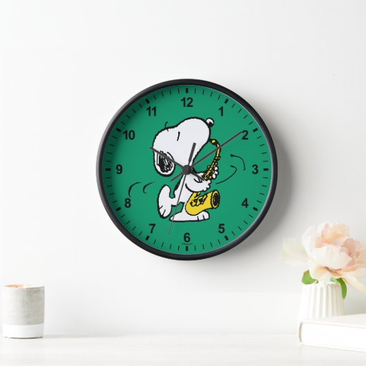 Horloge cacahuètes | Lecteur Snoopy Saxophone (Maison)