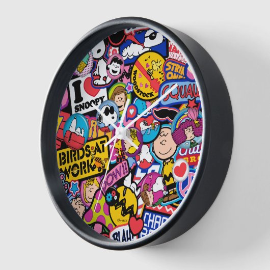 Horloge cacahuètes | Motif de patchs Mixtape (Angle)