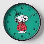 Horloge cacahuètes | Snoopy Chat d'hiver et Casquette (Recto)