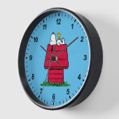 Horloge cacahuètes | Snoopy & Woodstock Doghouse (Angle)