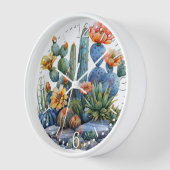 Horloge Cactus florissants et succulents (Angle)
