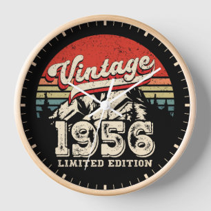 Horloge Cadeau d'anniversaire Rétro 1956 Vintage 70 ans
