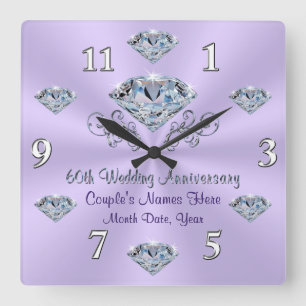 Horloge Cadeau Personnalisée Lilac Anniversaire Di