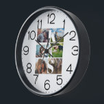 Horloge Cadeau photo Collage photo personnalisé des jeunes<br><div class="desc">Cadeau photo Collage photo personnalisé des jeunes mariés</div>