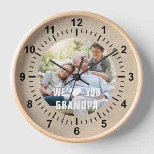 Horloge Cadeau photo personnalisé pour papy On vous aime