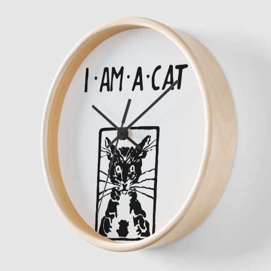 Horloge Cadeaux de chat noir (Angle)