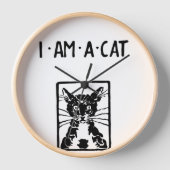 Horloge Cadeaux de chats noirs (Recto)