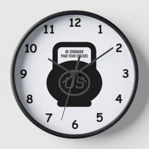 Horloge Cadran de gym avec citation de fitness personnalis