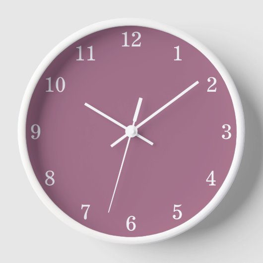Horloge Cadran de mur minimaliste élégant mauve (Recto)