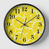 Horloge Cadran en Bois - Impression Citrons (Recto)
