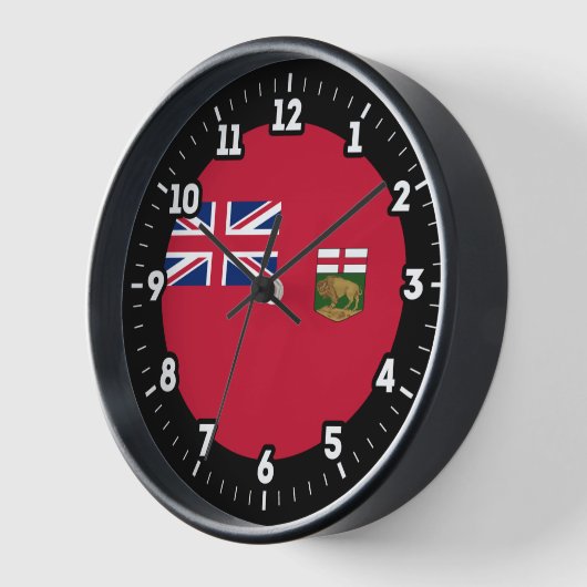 Horloge Cadran graphique du drapeau du Manitoba (Angle)