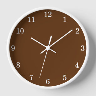 Horloge Cadran mural marron chocolat foncé élégant