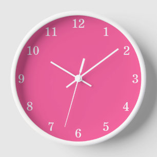 Horloge Cadran mural minimaliste élégant rose chaud
