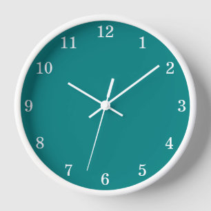 Horloge Cadran mural sarcelle minimaliste élégant
