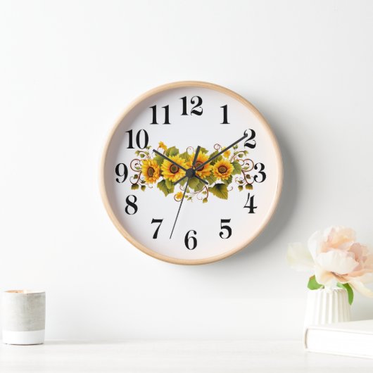 Horloge Cadran mural tournesols (Maison)