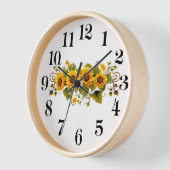 Horloge Cadran mural tournesols (Angle)