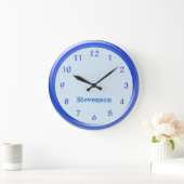 Horloge - Cadre bleu et chiffres (Maison)