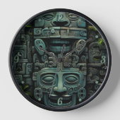 Horloge Cadre rond en bois noir (Recto)