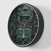 Horloge Cadre rond en bois noir (Angle)