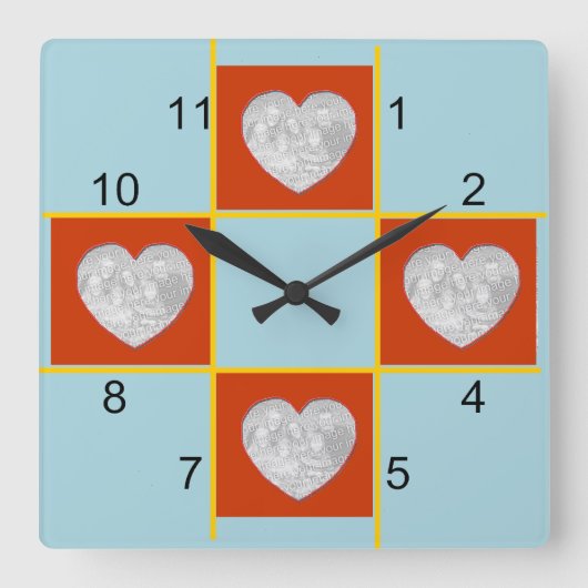 Horloge - Cadres du coeur rouge (Recto)