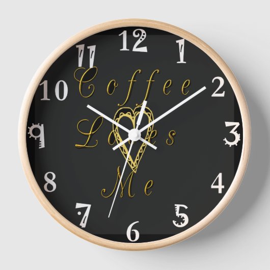 Horloge Café aime J'aime le café (Recto)