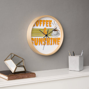 Horloge Café & Soleil – Vibrations Matinales Positives