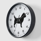 Horloge Cairn Terrier Silhouette avec des chiffres et des  (Angle)