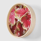 Horloge Caladium rose rouillé Feuilles Floral (Angle)