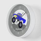Horloge Camion Monster bleu gris Garçons Enfants Mur bébé (Angle)