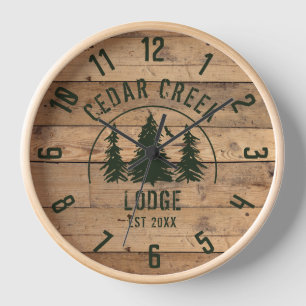 Horloge Campagne rustique Bois Arbres forestiers verts