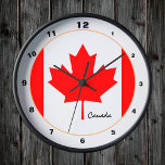 Horloge Canadian Flag, Canada trendy fashion /design clock<br><div class="desc">WALL CLOCK : Canada & Canadian Flag fashion design - love my country,  travel,  holiday,  country patriots / sports fans</div>