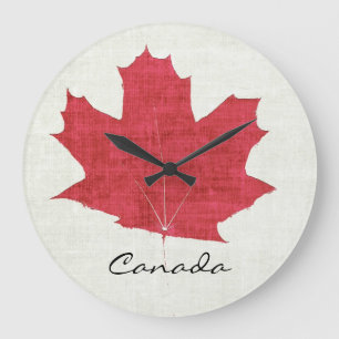 horloge canadienne rouge de feuille d'érable