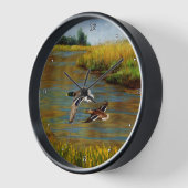 Horloge Canards-Majards Survolant L'Étang (Angle)