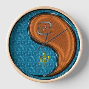 Horloge Cancer & Singe de Bois