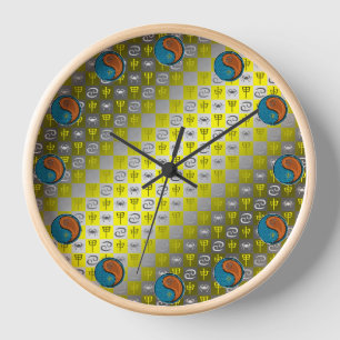 Horloge Cancer & Singe de Bois