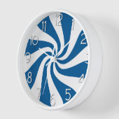 Horloge Candy Peppermenthe serrl bleu et blanc (Angle)
