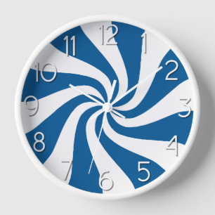 Horloge Candy Peppermenthe serrl bleu et blanc