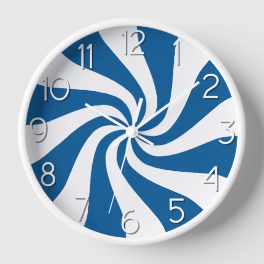 Horloge Candy Peppermenthe serrl bleu et blanc (Recto)