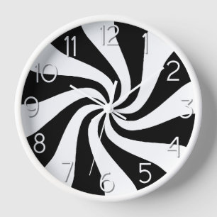 Horloge Candy Peppermenthe Swirl Noir et Blanc