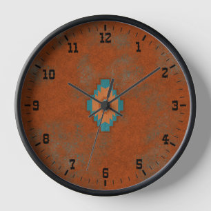Horloge Canyons du Sud-Ouest Mesa Géométrique Vieil Ouest