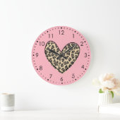 Horloge Cardiaque Léopard Rose (Maison)