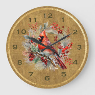 Horloge cardinale rouge et or